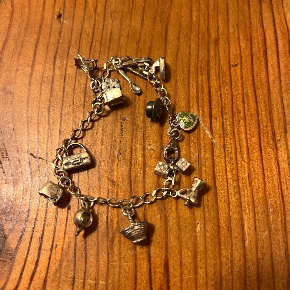 Vintage HAN 925 Italy Silver Charm Bracelet